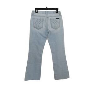 Seven7 Boot Cut Jeans Size 28 Low Rise Distressed Light Wash
